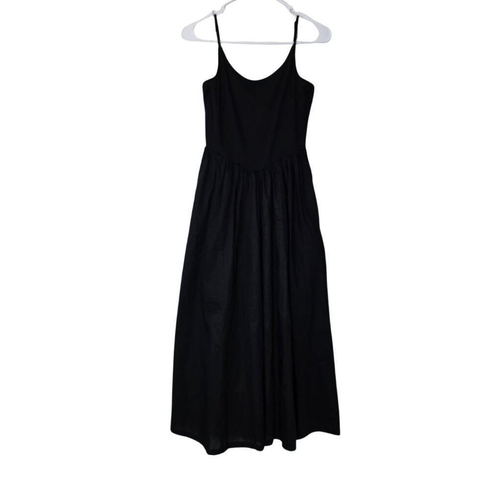 Hunter & Brown Women Black Long Dress w. Pockets Size Medium NWT
